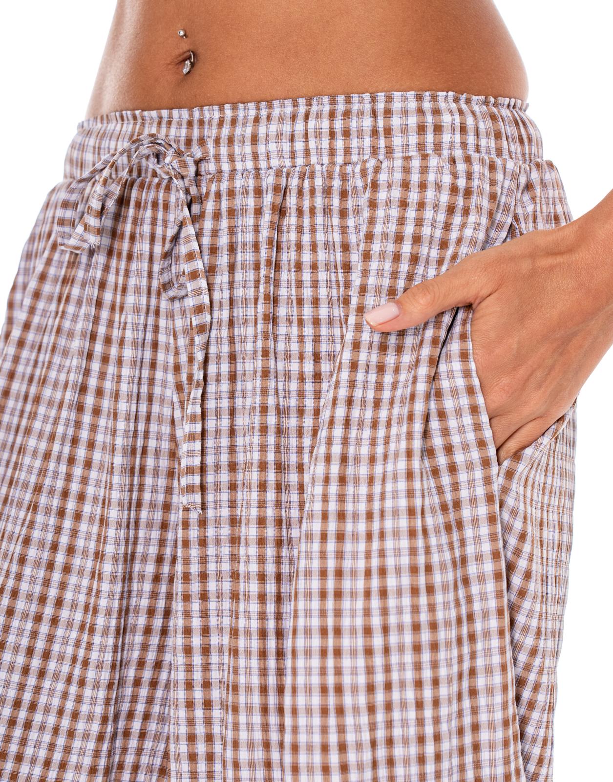 Pleated Wide-Leg Pant - Brown