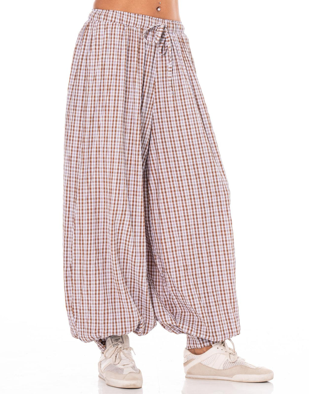 Pleated Wide-Leg Pant - Brown