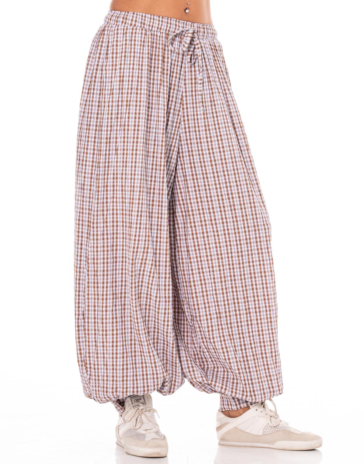 Pleated Wide-Leg Pant - Brown