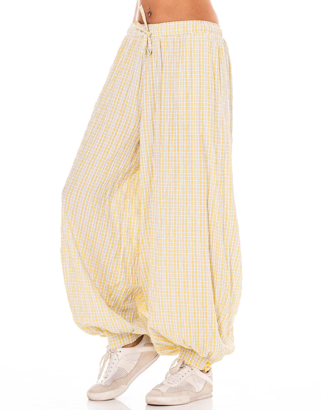 Pleated Wide-Leg Pant - Yellow
