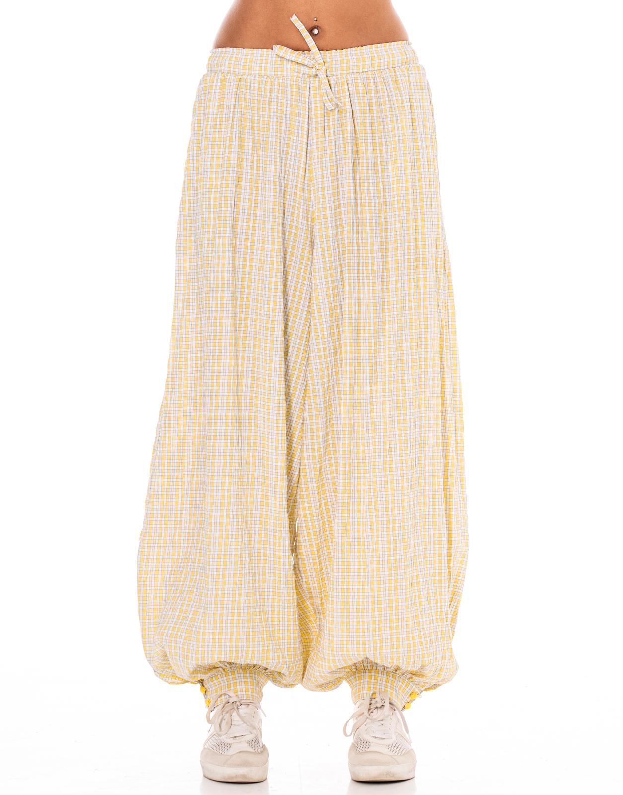 Pleated Wide-Leg Pant - Yellow