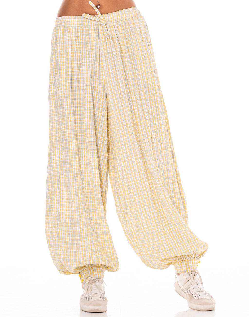 Pleated Wide-Leg Pant - Yellow