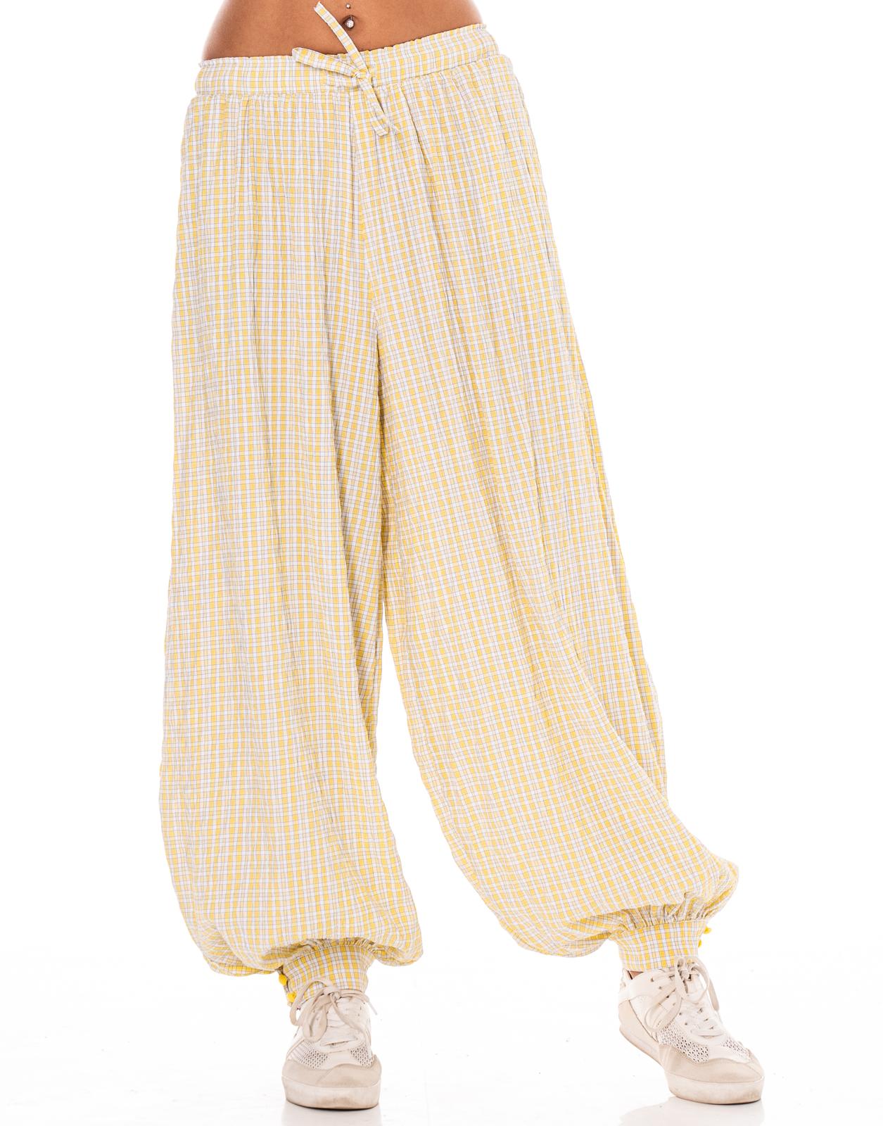Pleated Wide-Leg Pant - Yellow
