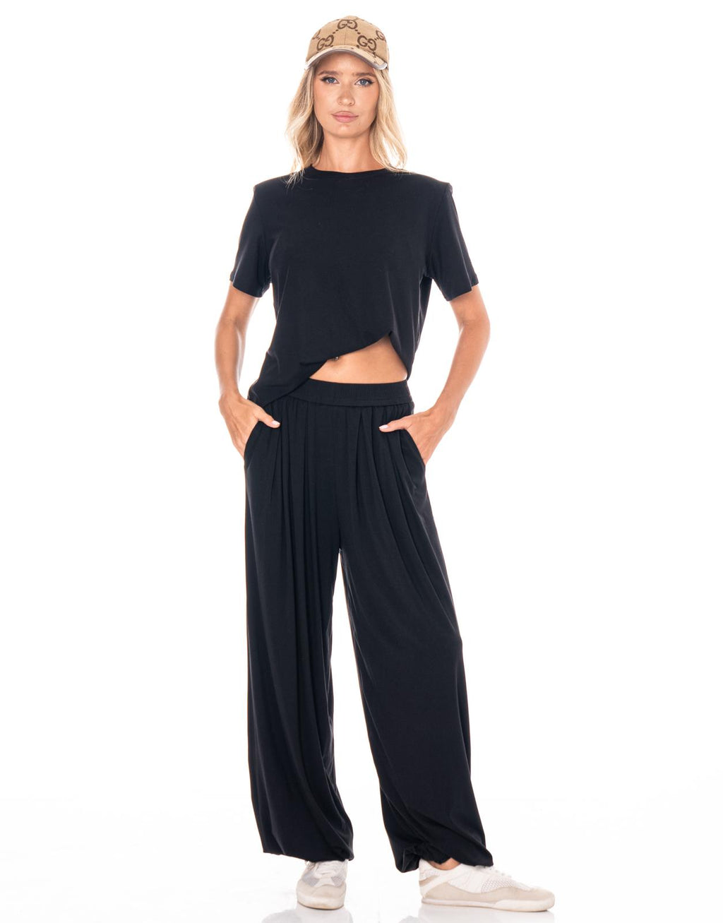 Loungewear Top And Pant Set - Black