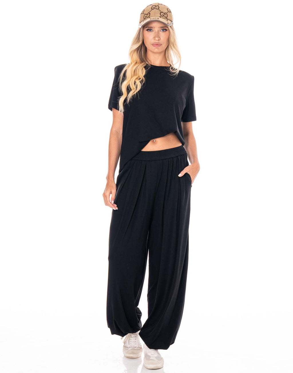 Loungewear Top And Pant Set - Black