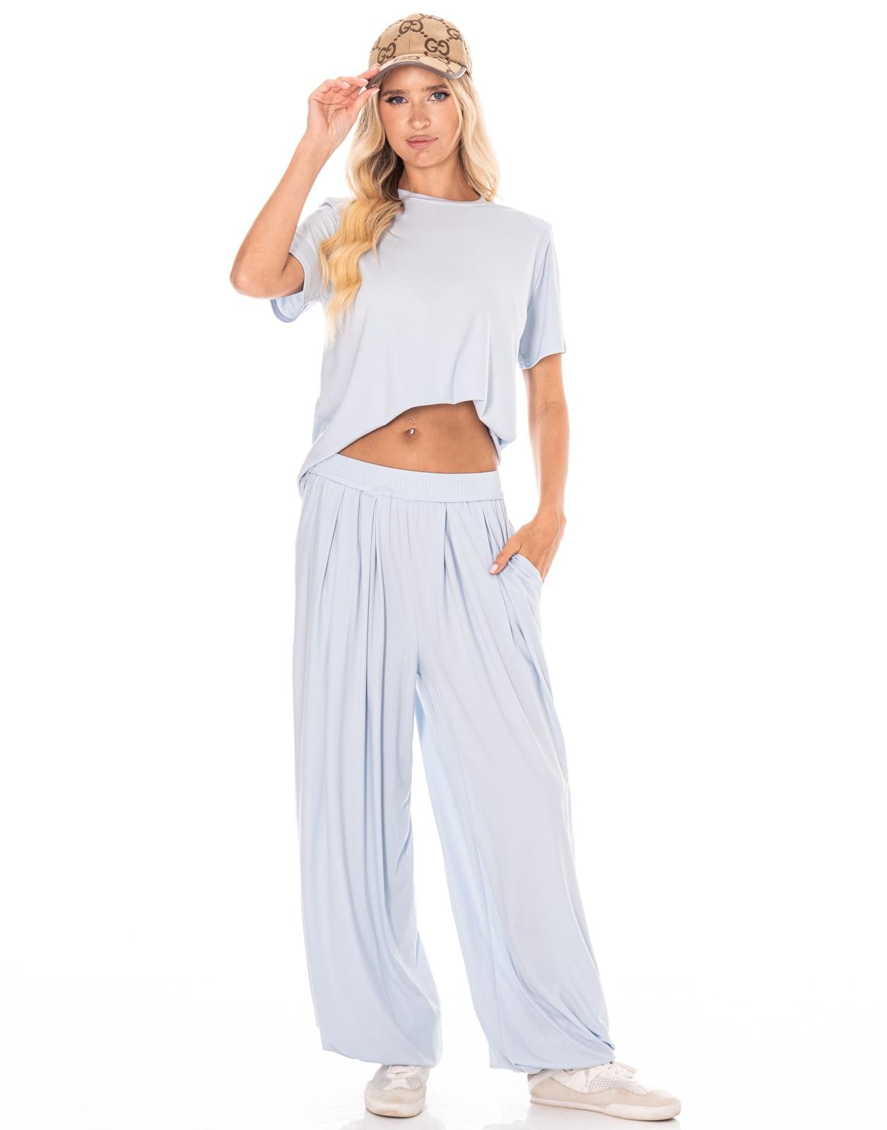 Loungewear Top And Pant Set - Blue