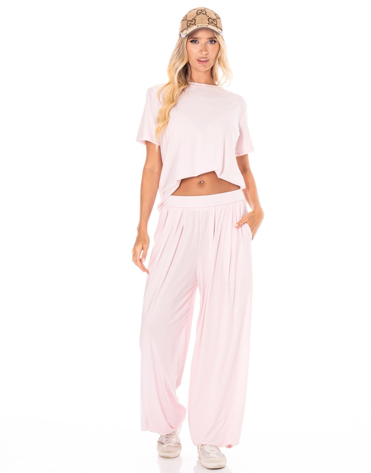 Loungewear Top And Pant Set - Pink