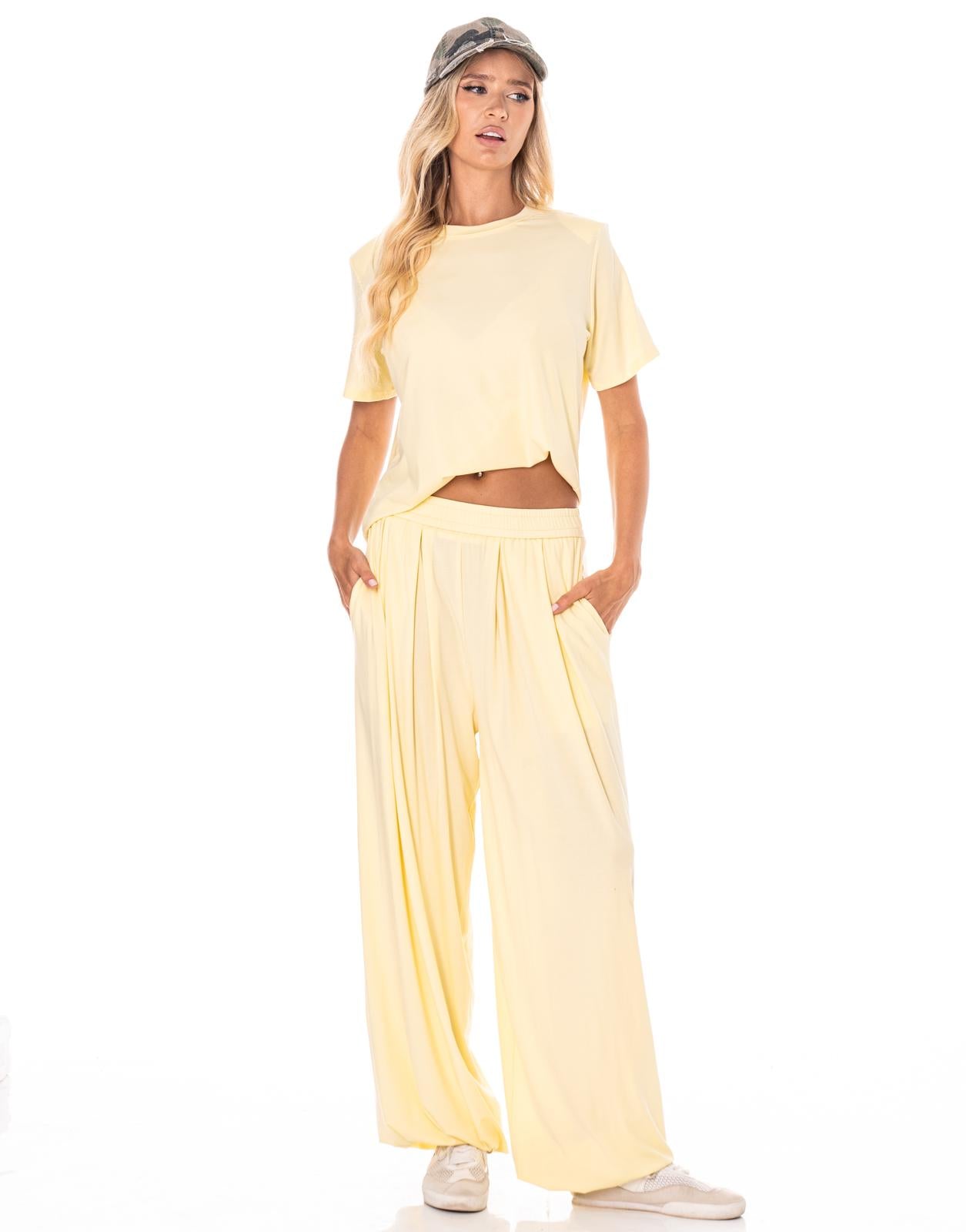 Loungewear Top And Pant Set - Yellow