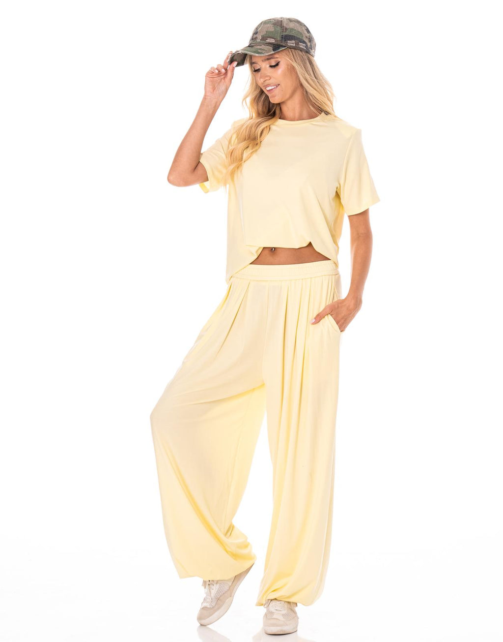 Loungewear Top And Pant Set - Yellow
