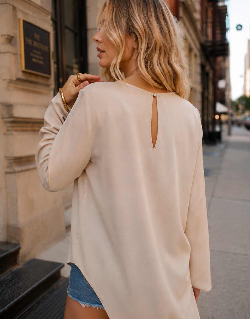 Asymmetric Hem Midi Dress - Beige
