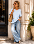 Short Sleeve T Shirt - Light Blue