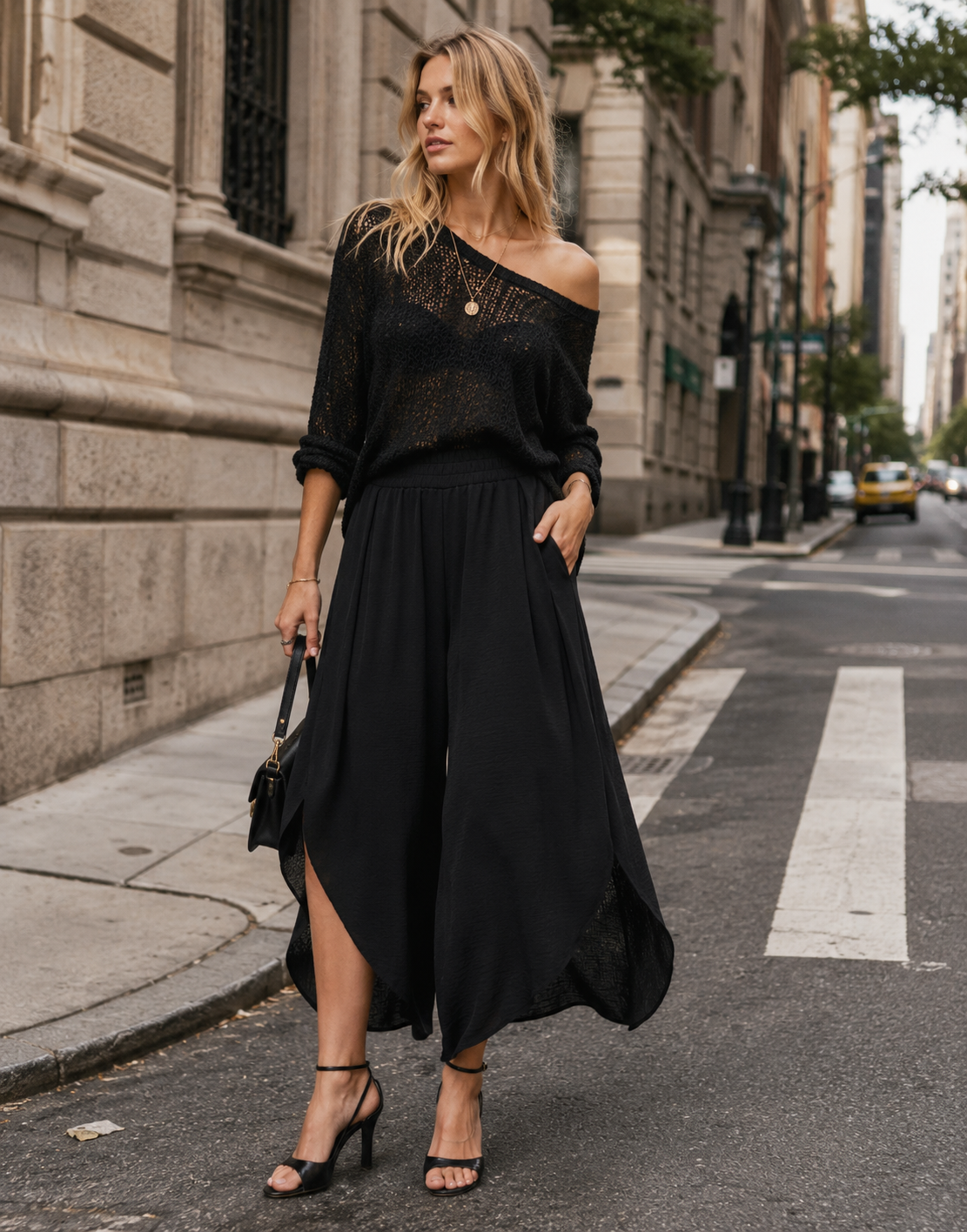 Wide Leg Pants - Black