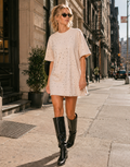 Pink Mini T-Shirt Dress - Beige
