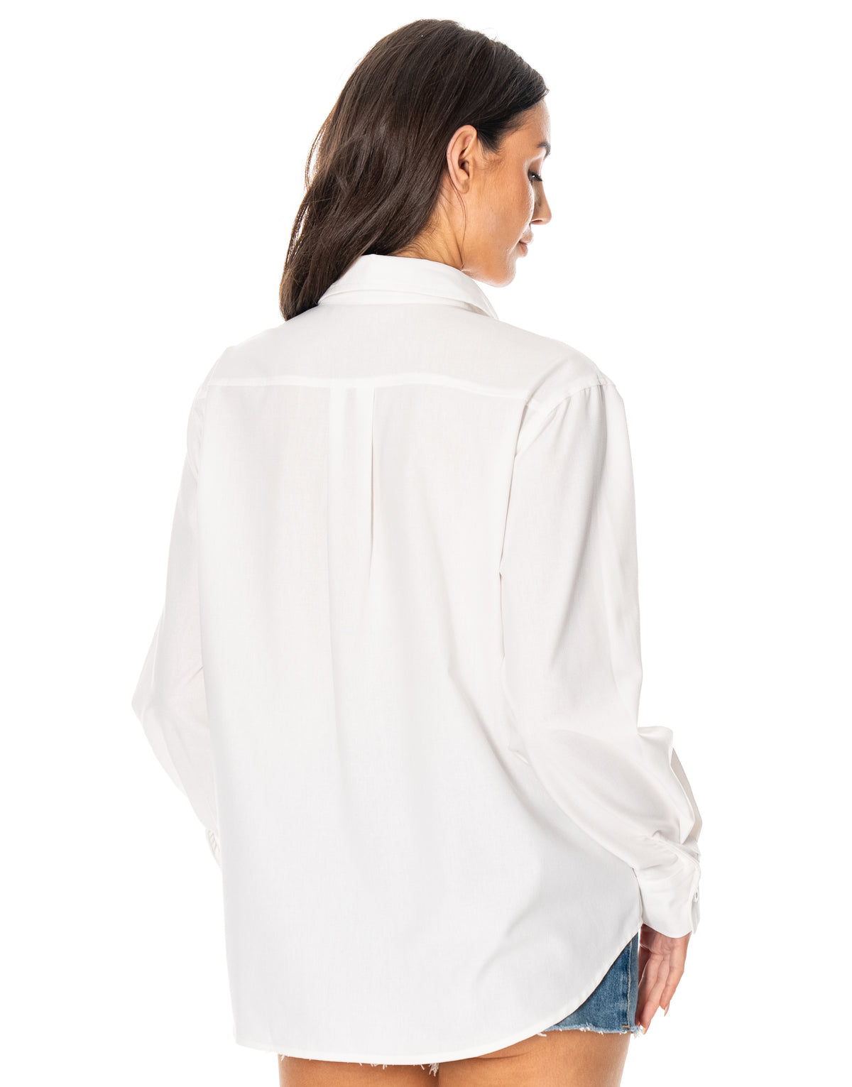 Long Sleeve Button Down Shirt With Soutache Embroidery and Gold Buttons - Gold