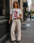 Disco Cowgirl Graphic Tee - White