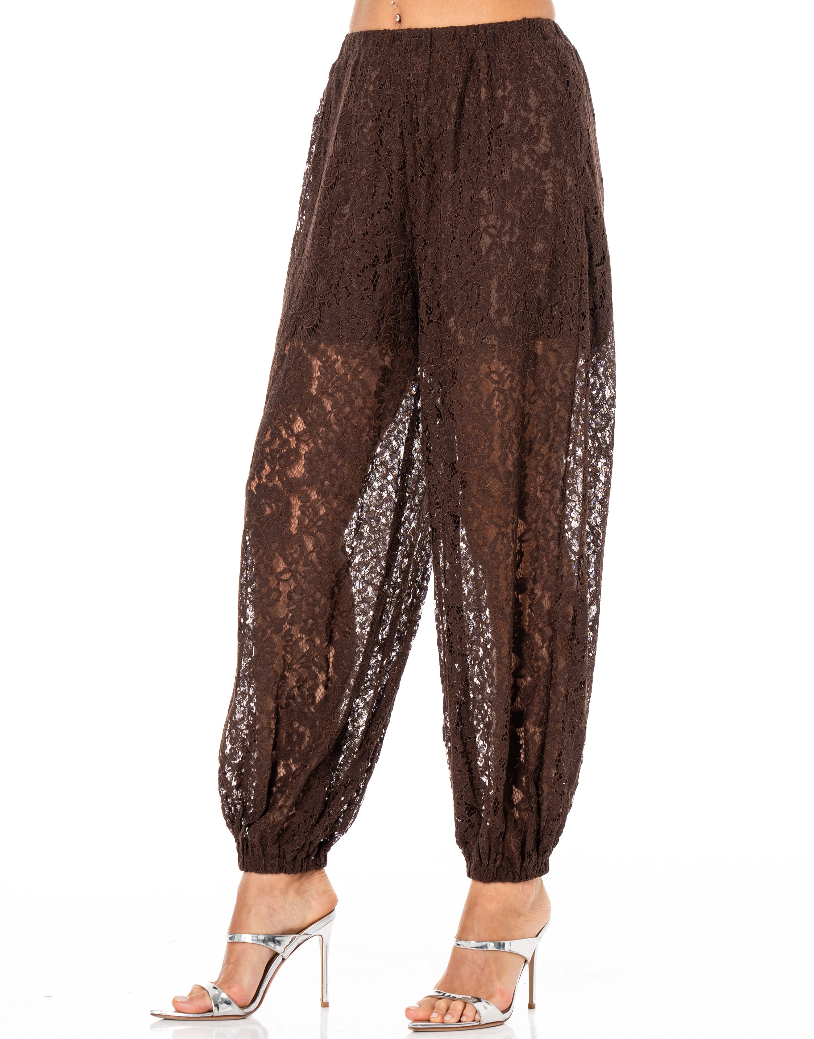Sheer Balloon Pant - Coffee