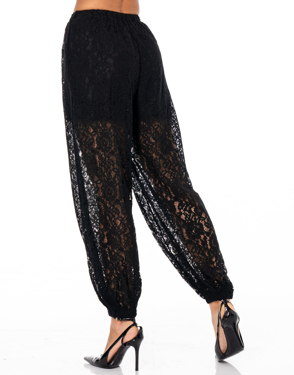 Sheer Balloon Pant - Black