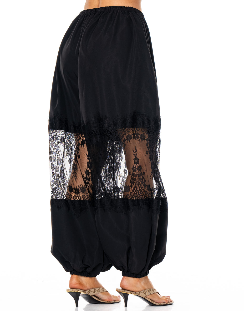 Lace Balloon Pant - Black
