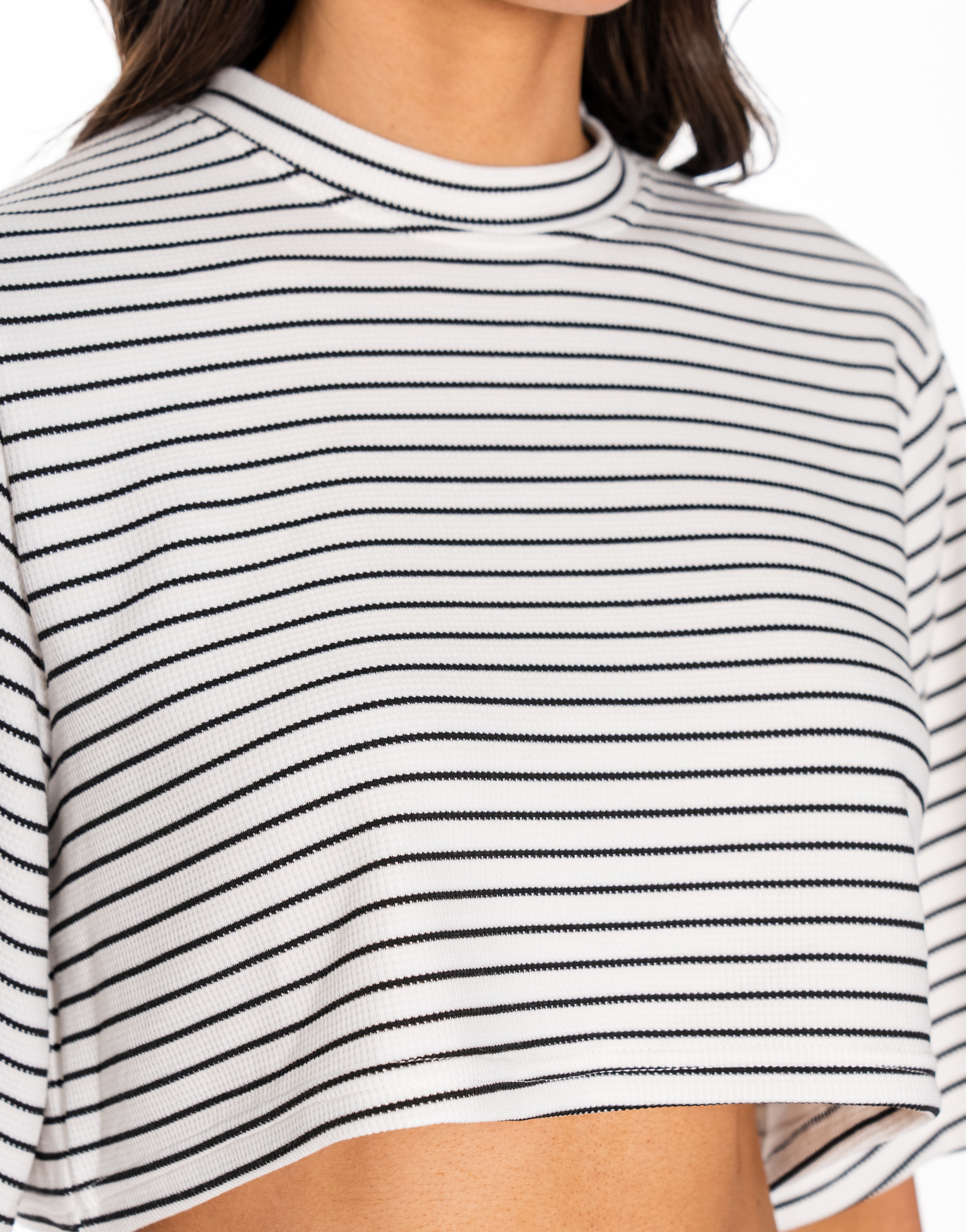 Striped Shirt And Wide-Pant Set - White