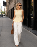 Peplum Tank Top - Yellow