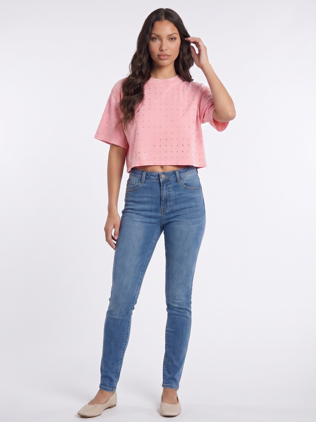 Cropped T Shirt - Pink