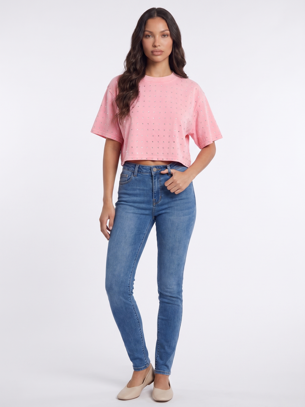Cropped T Shirt - Pink