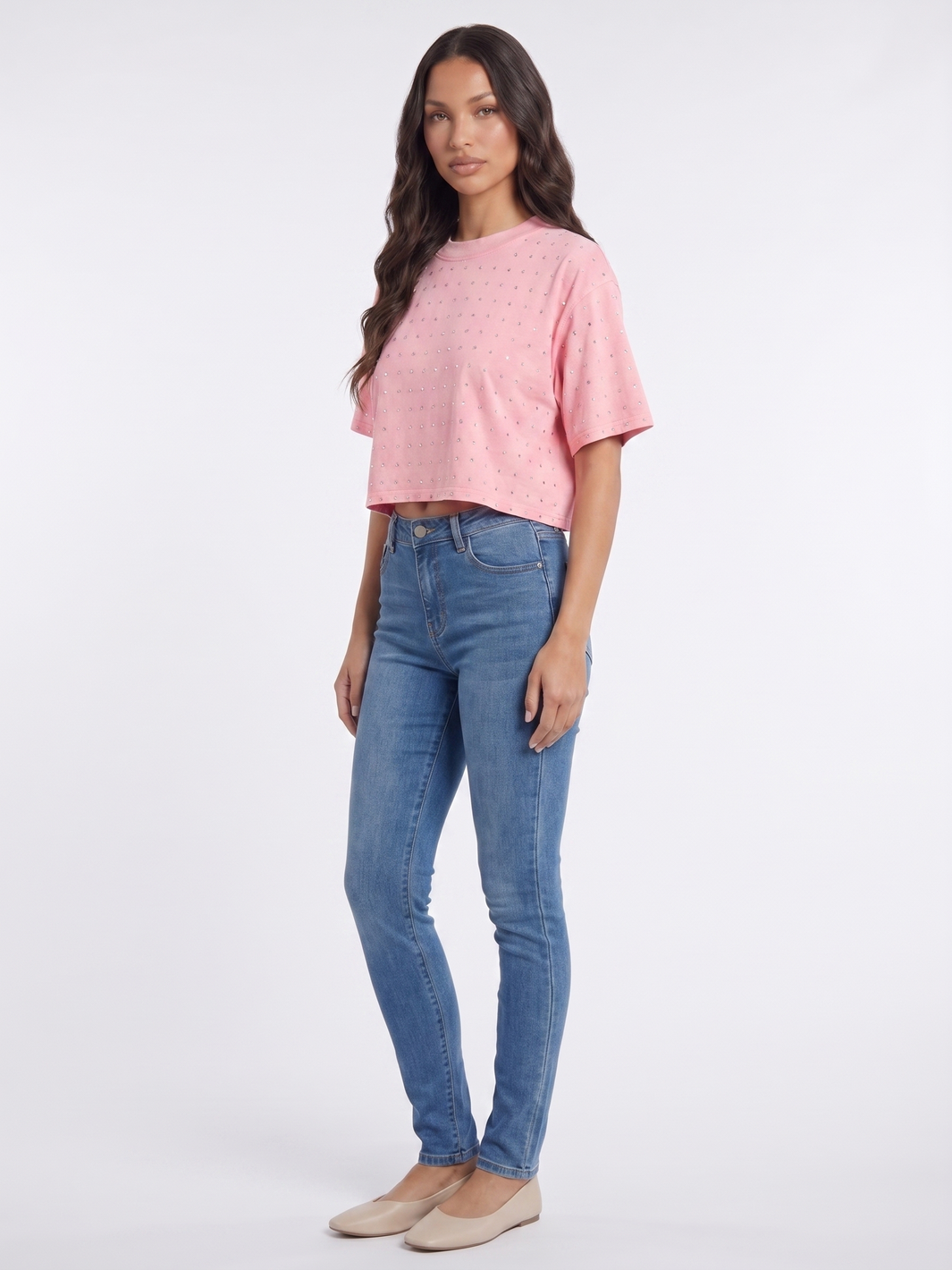 Cropped T Shirt - Pink