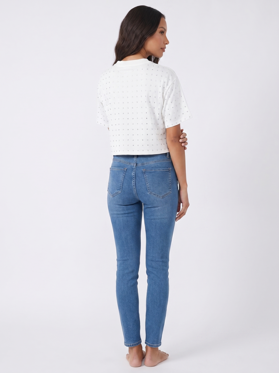 Cropped T Shirt - White