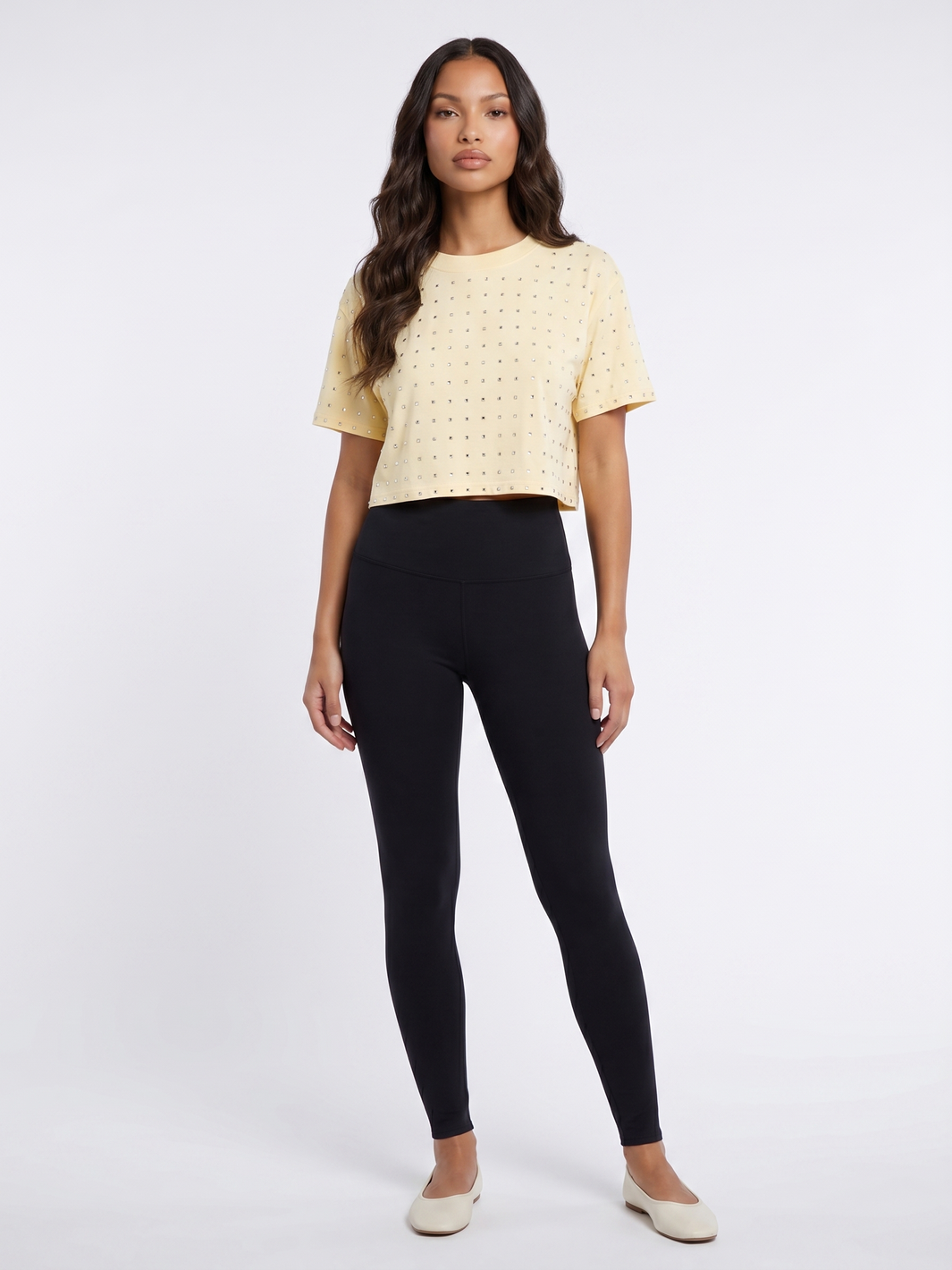 Short Sleeve Crop Top - Yellow
