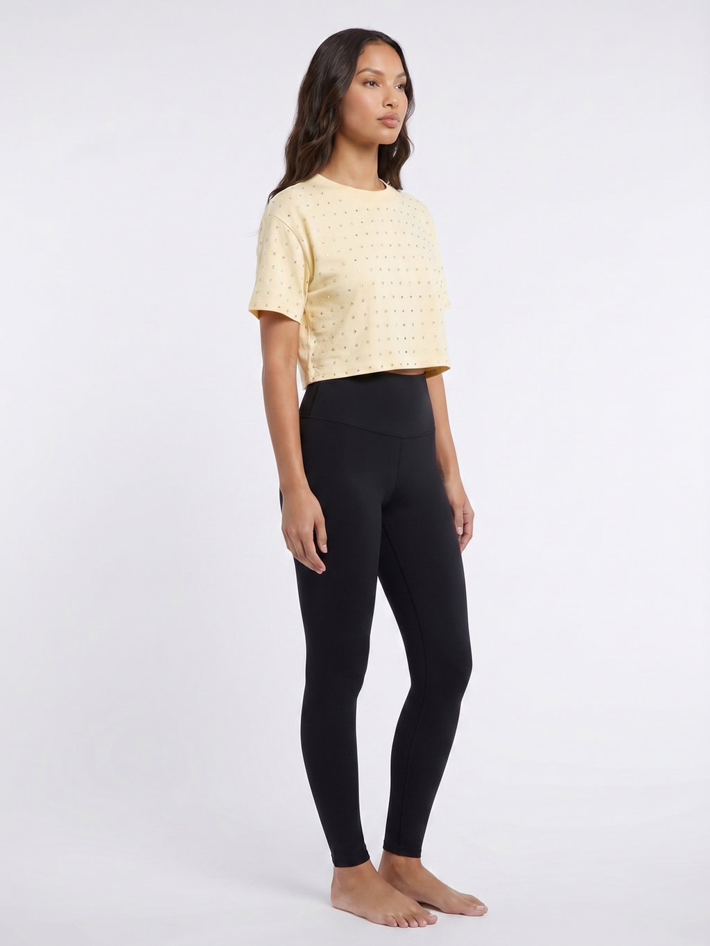 Short Sleeve Crop Top - Yellow