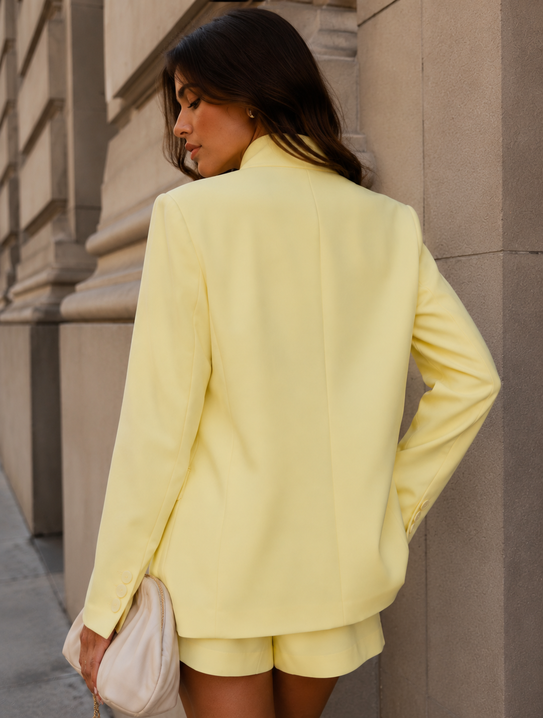 Asymmetrical Blazer - Yellow