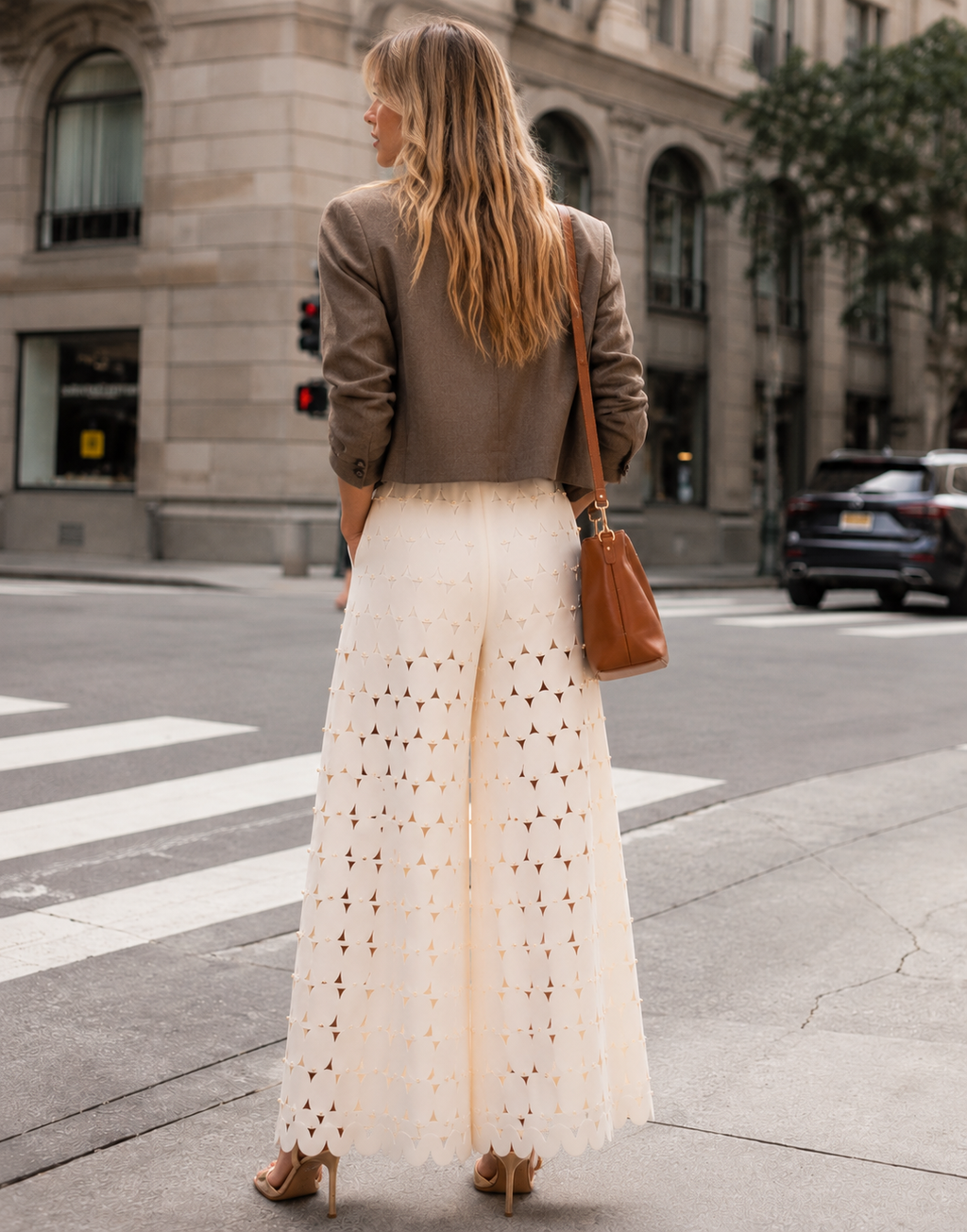Peplum Strapless Top - Beige