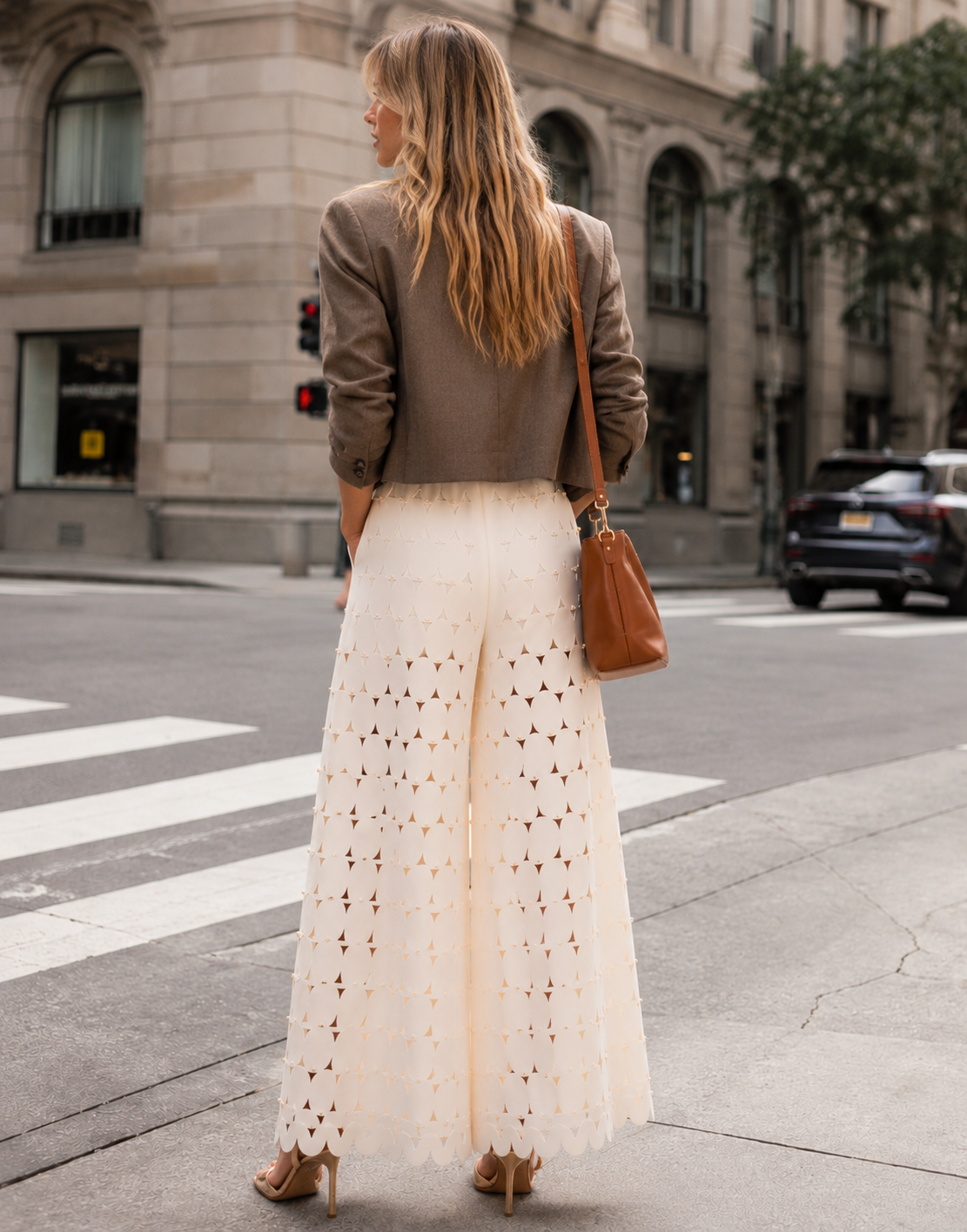 Peplum Strapless Top - Beige