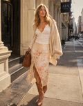Floral Midi Skirt - Yellow