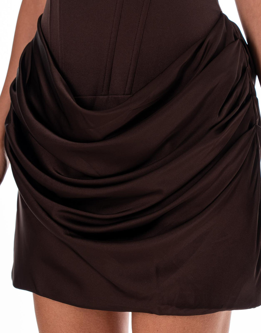 Satin Dress - Brown