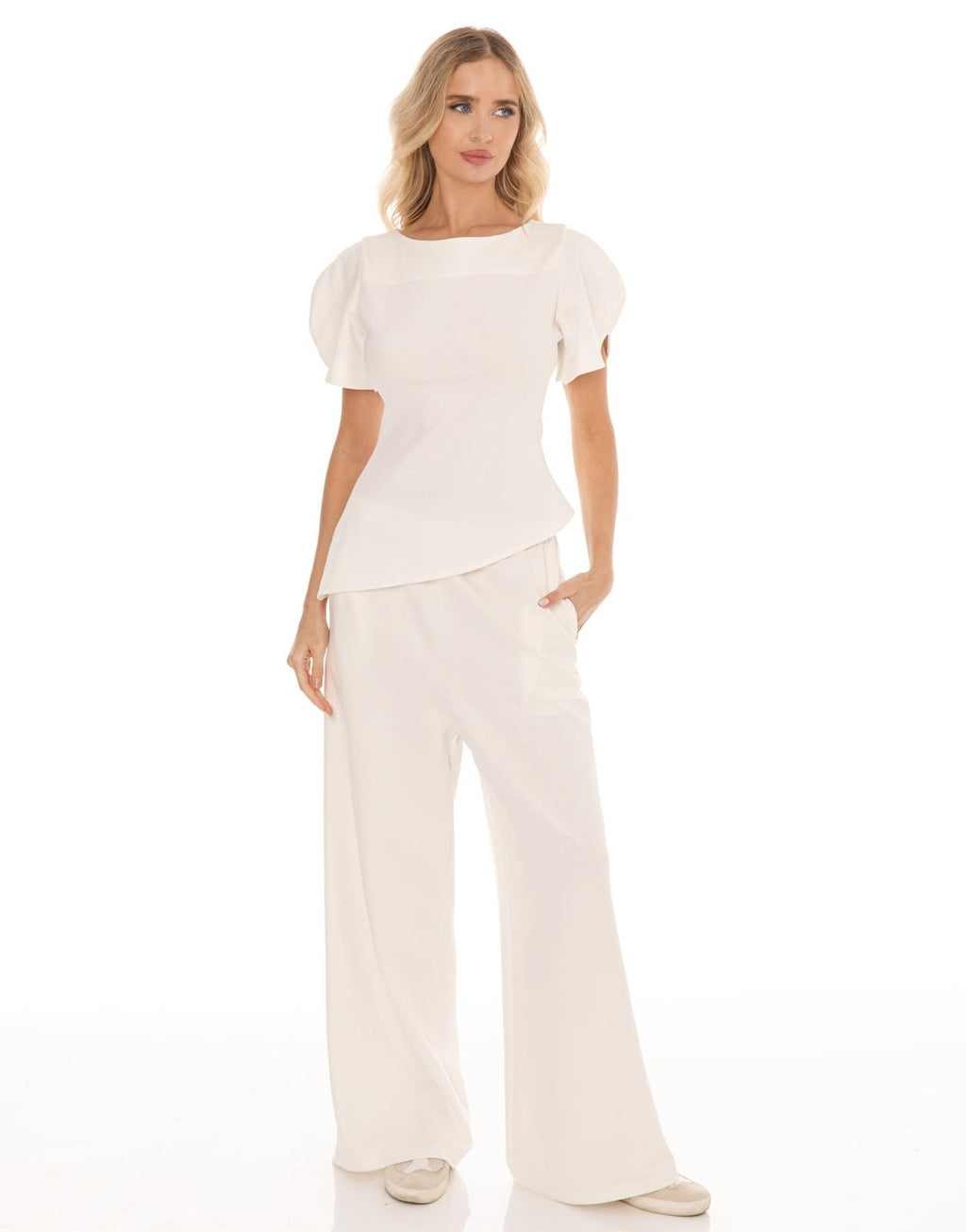 Asymmetrical Knit Top - White