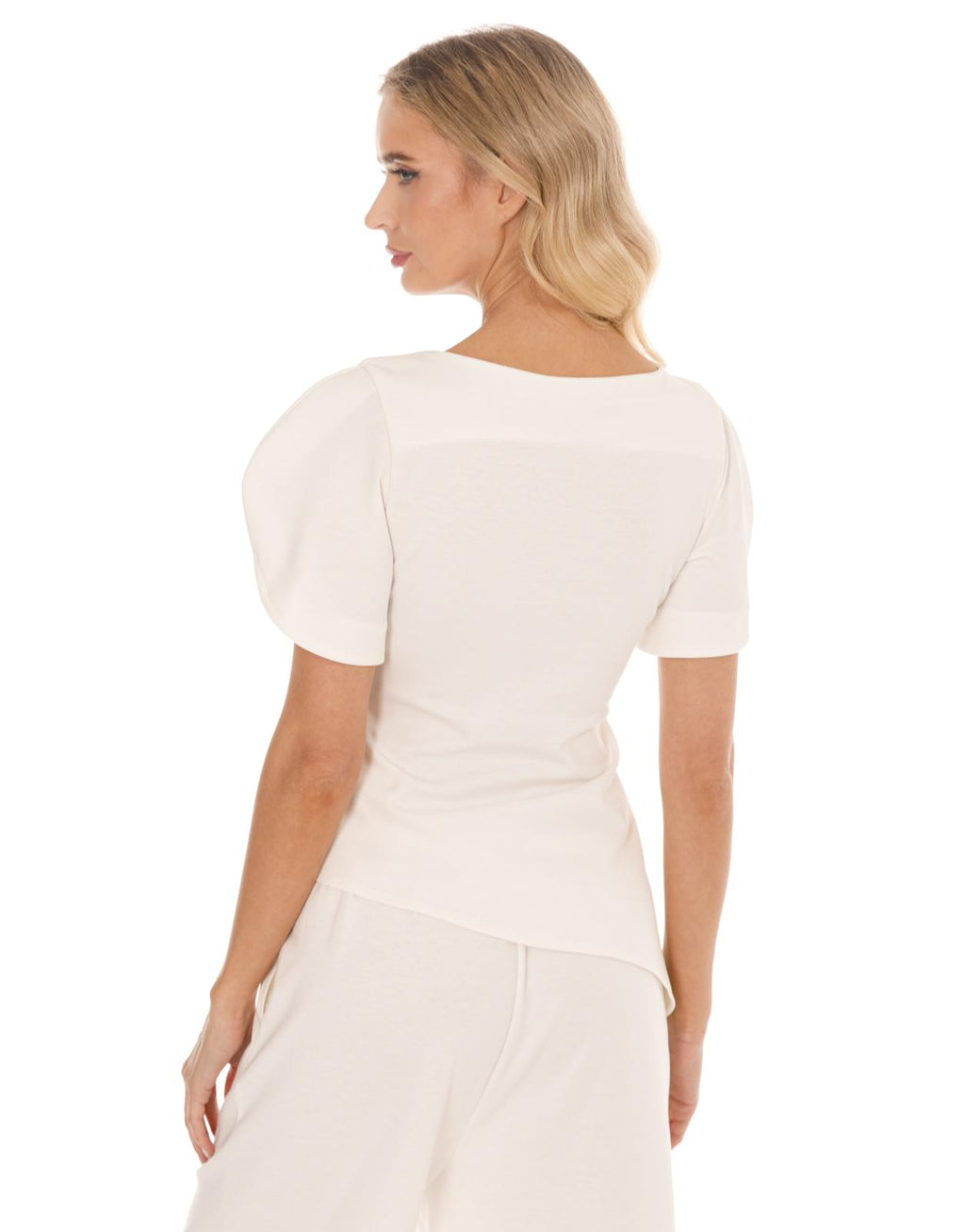 Asymmetrical Knit Top - White
