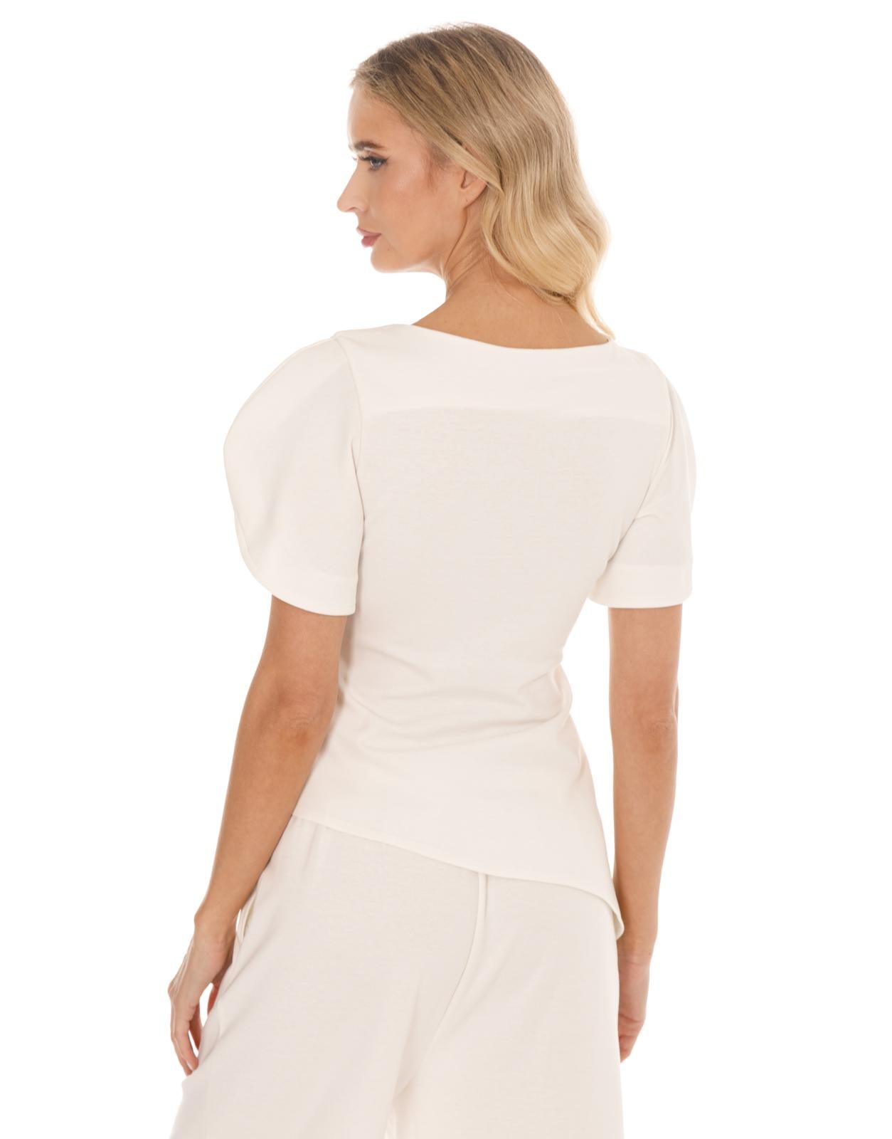 Asymmetrical Knit Top - White