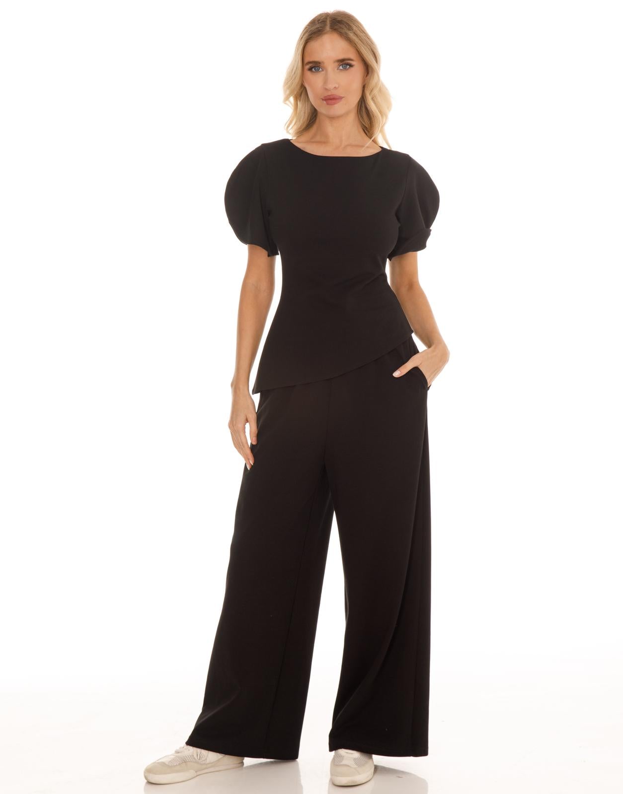 Asymmetrical Knit Top - Black