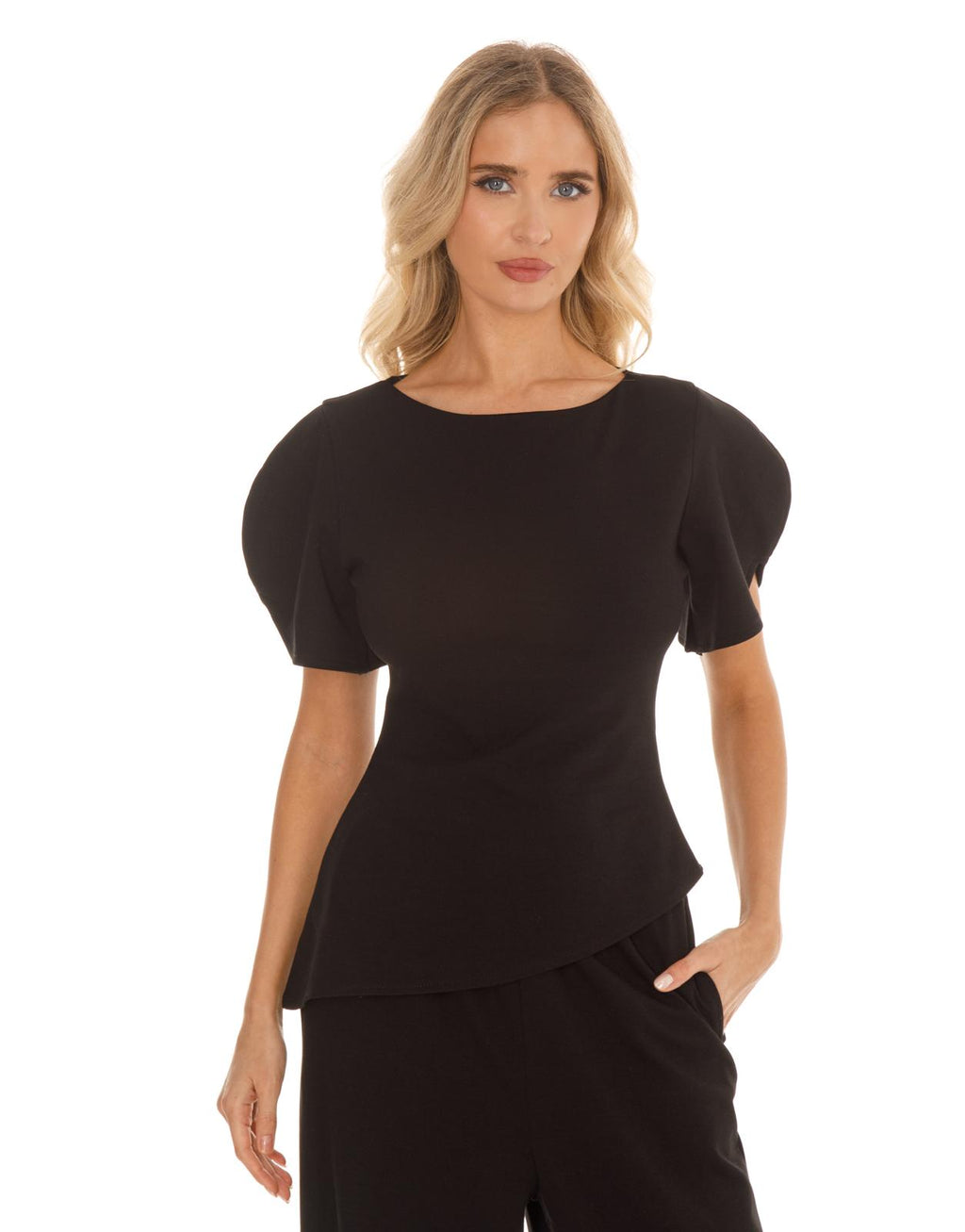Asymmetrical Knit Top - Black