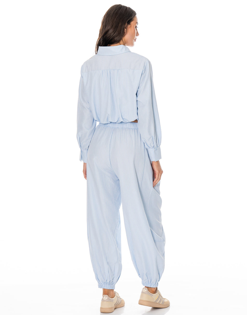 Striped Shirt And Pant Set - Blue