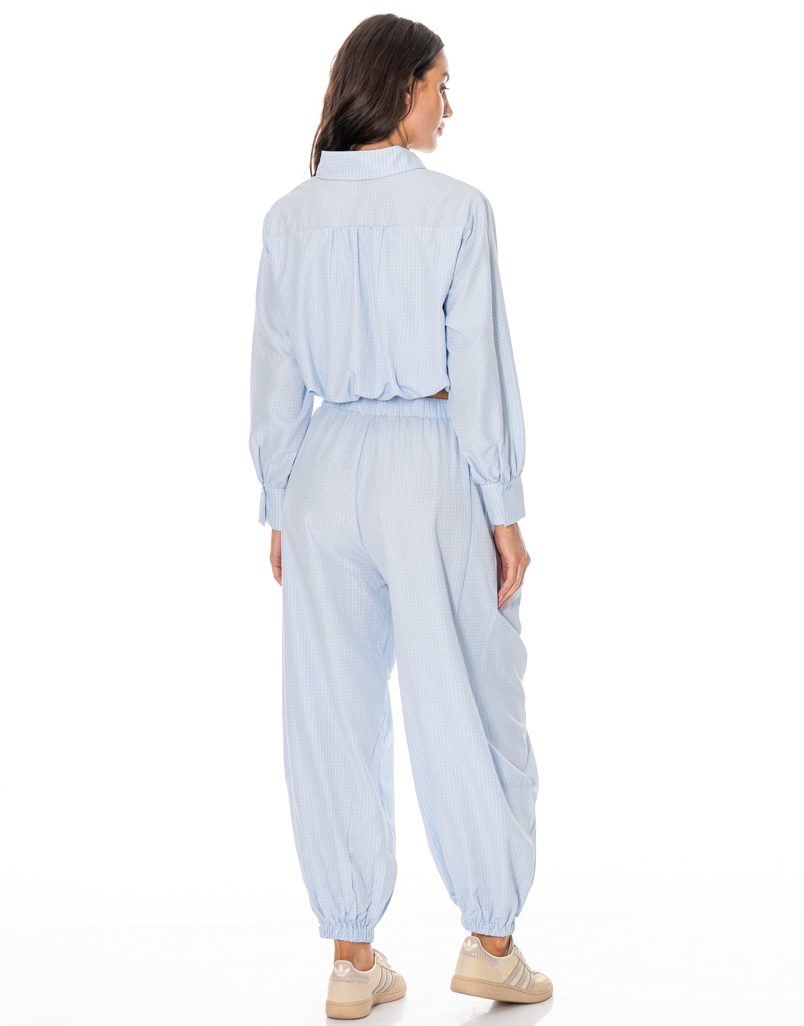 Striped Shirt And Pant Set - Blue
