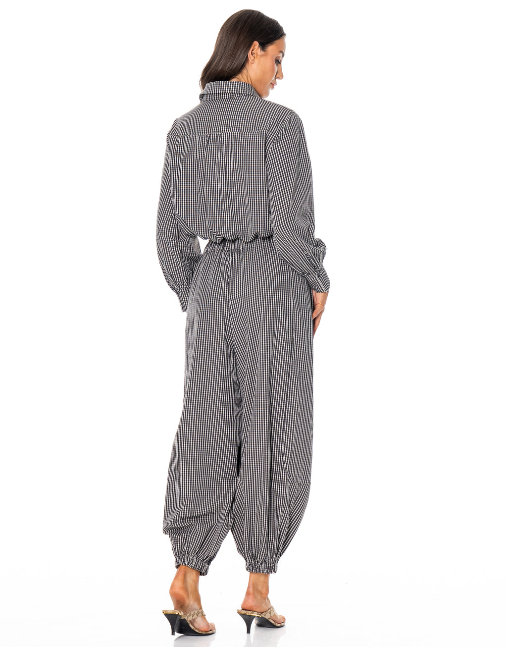 Striped Shirt And Pant Set - Black