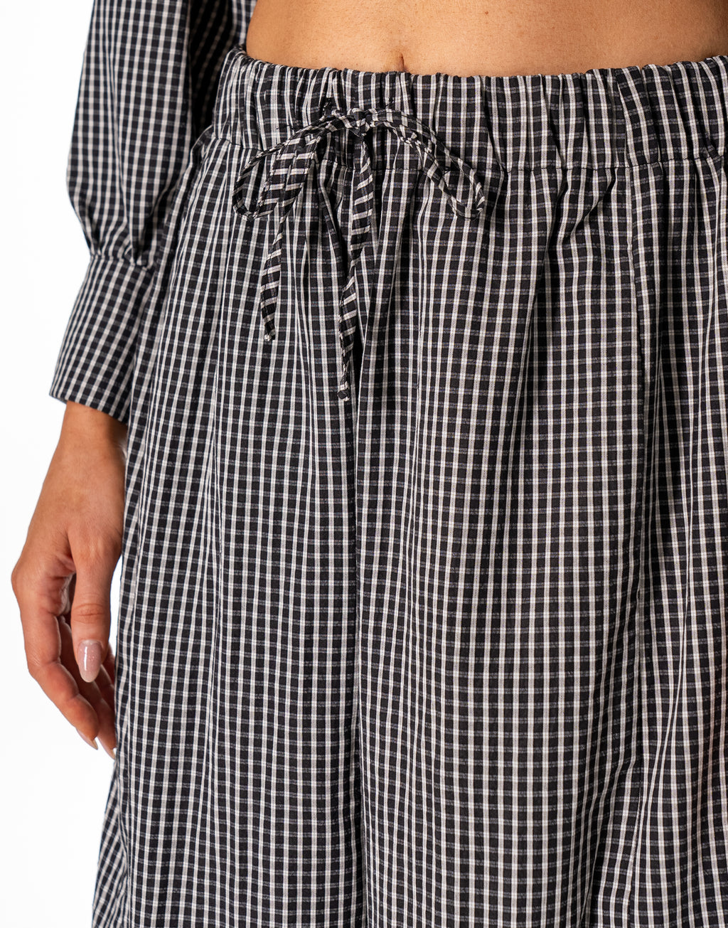 Striped Shirt And Pant Set - Black