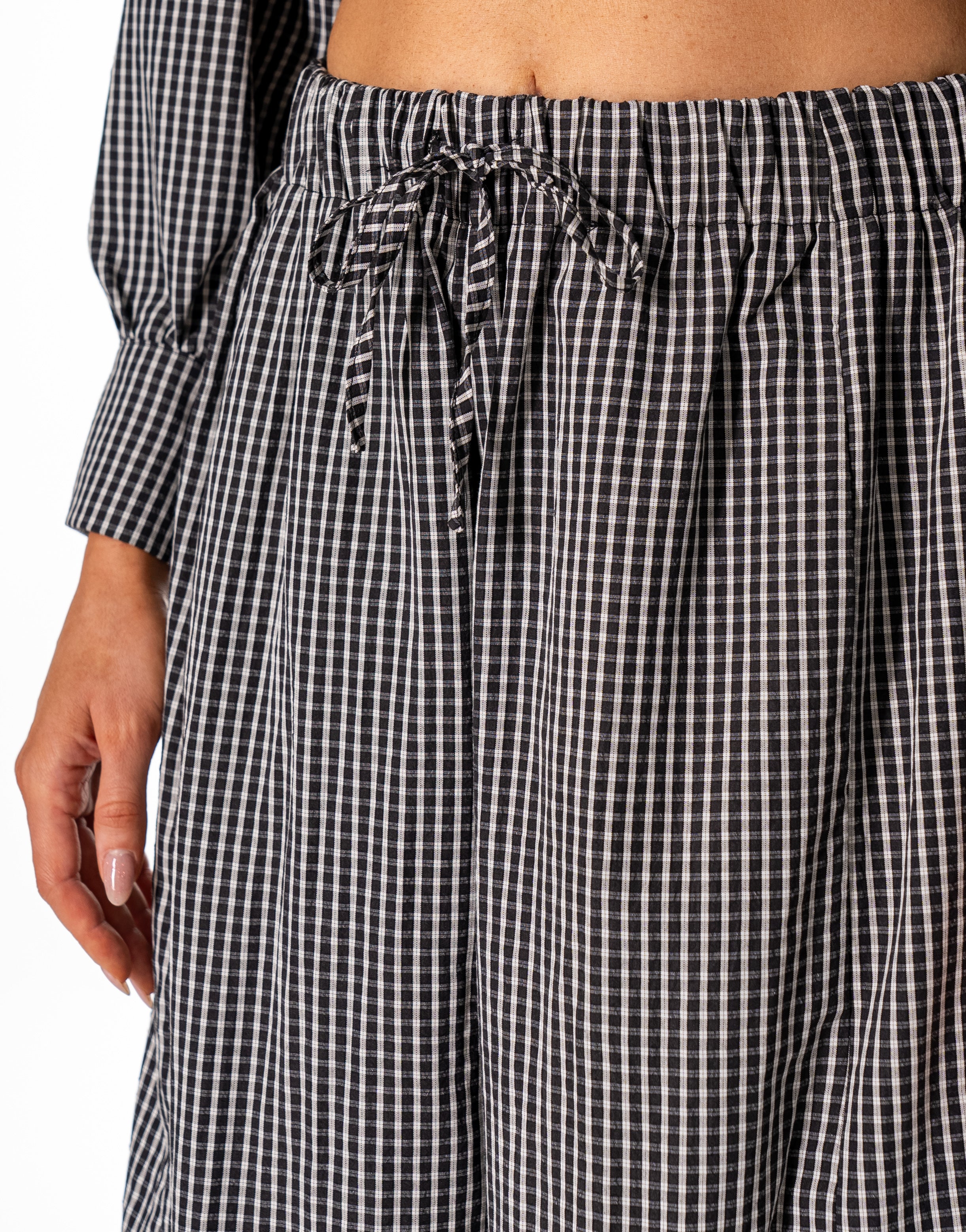 Striped Shirt And Pant Set - Black