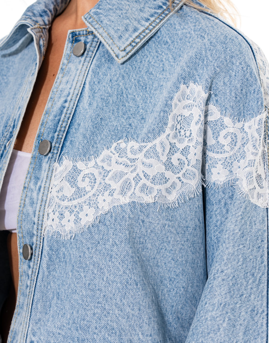 Denim Lace Jacket - Denim