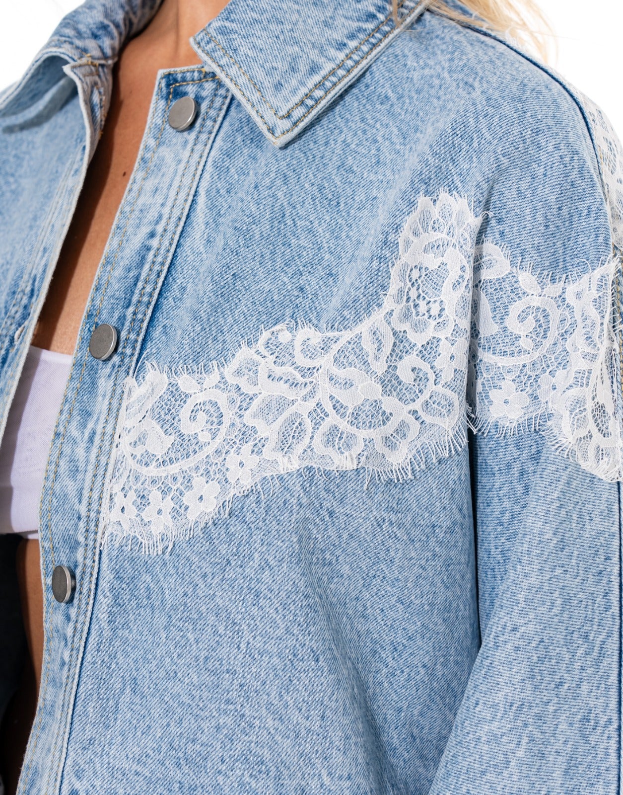 Denim Lace Jacket - Denim