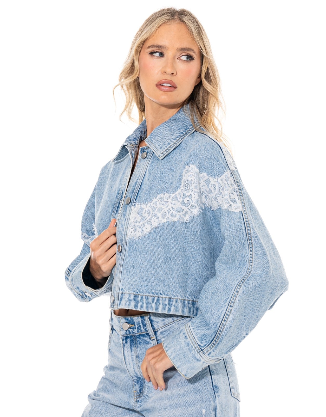 Denim Lace Jacket - Denim