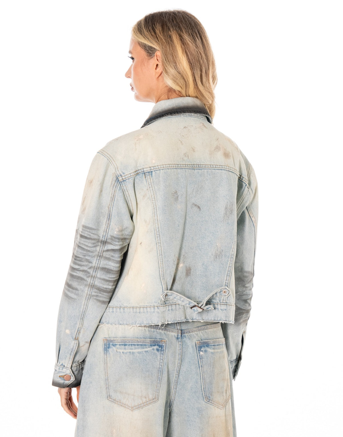 Distressed Denim Trucker Jacket - Denim