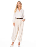 Chiffon Surplice Bodysuit - Offwhite